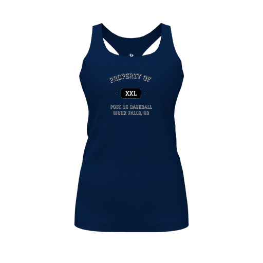 [CUS-DFW-RCBK-PER-NVY-FYS-LOGO1] Racerback Tank Top (Female Youth S, Navy, Logo 1)