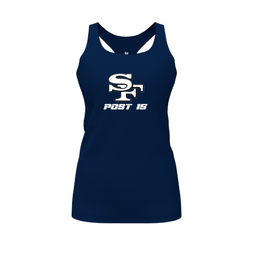 [CUS-DFW-RCBK-PER-NVY-FYS-LOGO3] Racerback Tank Top (Female Youth S, Navy, Logo 3)