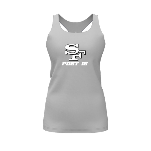 [CUS-DFW-RCBK-PER-GRY-FYS-LOGO3] Racerback Tank Top (Female Youth S, Gray, Logo 3)