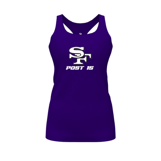 [CUS-DFW-RCBK-PER-PUR-FYS-LOGO3] Racerback Tank Top (Female Youth S, Purple, Logo 3)