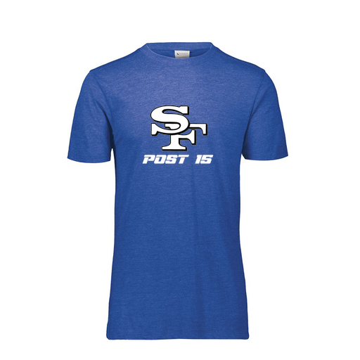 [FTSCUBRY-YS-LOGO3] Decker Youth Tri-Blend T-Shirt - Short Sleeve (Youth S, Royal, Logo 3)