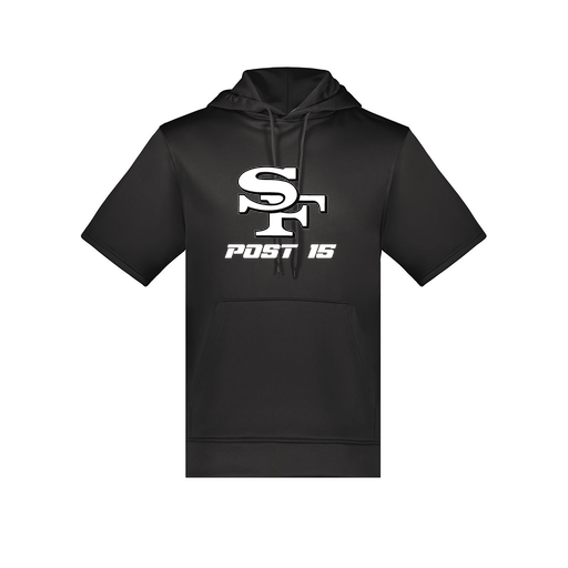 [6871.080.S-LOGO3] Men's Dri Fit Short Sleeve Hoodie (Adult S, Black, Logo 3)