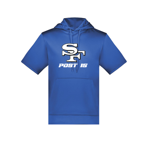 [6871.060.S-LOGO3] Men's Dri Fit Short Sleeve Hoodie (Adult S, Royal, Logo 3)