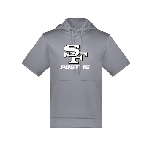 [6871.059.S-LOGO3] Men's Dri Fit Short Sleeve Hoodie (Adult S, Gray, Logo 3)