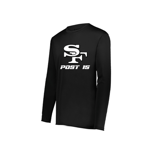 [222822.080.XS-LOGO3] Men's LS Smooth Sport Shirt (Adult XS, Black, Logo 3)