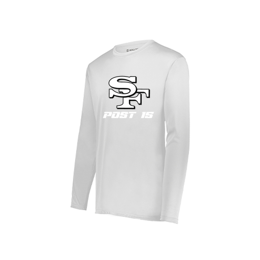 [222822.005.XS-LOGO3] Men's LS Smooth Sport Shirt (Adult XS, White, Logo 3)