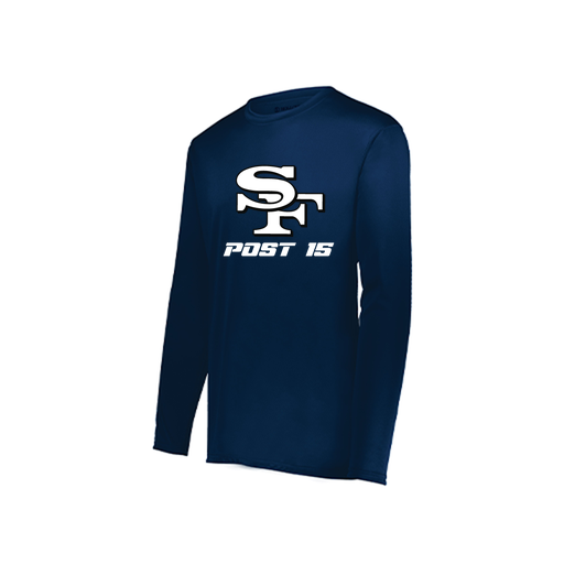 [222822.065.XS-LOGO3] Men's LS Smooth Sport Shirt (Adult XS, Navy, Logo 3)
