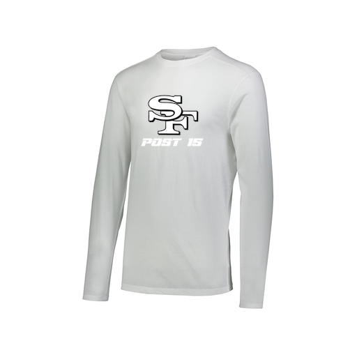 [FTLCUBWH-AXS-LOGO3] Decker Men's Tri-Blend T-Shirt - Long Sleeve (Adult XS, White, Logo 3)