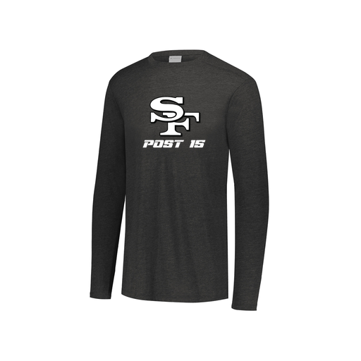 [FTLCUBBK-YS-LOGO3] Decker Youth Tri-Blend T-Shirt - Long Sleeve (Youth S, Black, Logo 3)