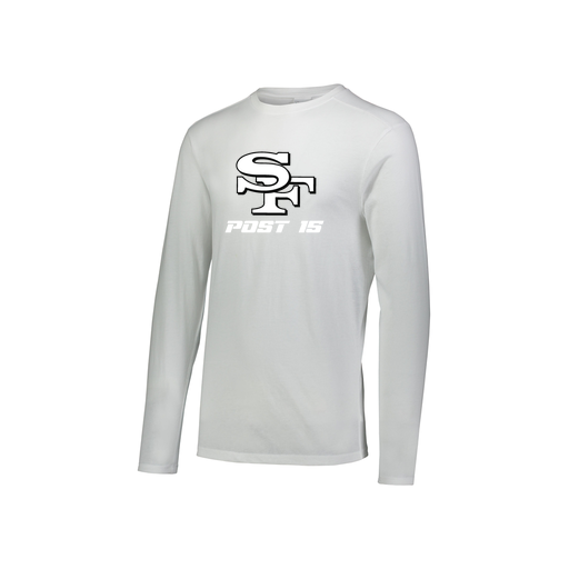[FTLCUBWH-YS-LOGO3] Decker Youth Tri-Blend T-Shirt - Long Sleeve (Youth S, White, Logo 3)
