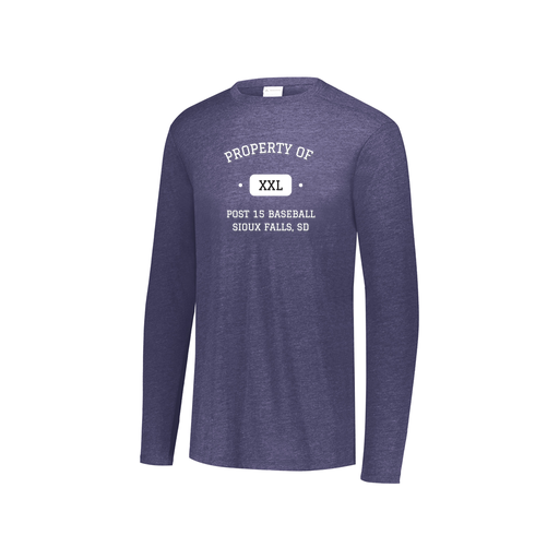 [FTLCUBNV-YS-LOGO2] Decker Youth Tri-Blend T-Shirt - Long Sleeve (Youth S, Navy, Logo 2)