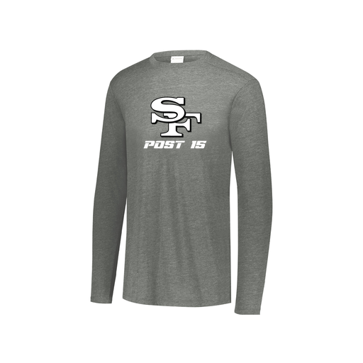 [FTLCUBGY-YS-LOGO3] Decker Youth Tri-Blend T-Shirt - Long Sleeve (Youth S, Gray, Logo 3)