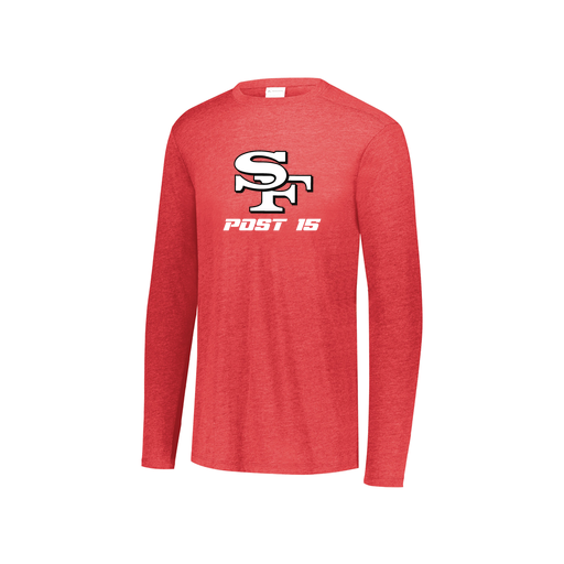 [3076.V96.S-LOGO3] Youth LS Ultra-blend T-Shirt (Youth S, Red, Logo 3)