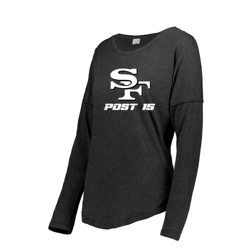 [FTLCUBBK-FAXS-LOGO3] Decker Women's Tri-Blend T-Shirt - Long Sleeve (Female Adult XS, Black, Logo 3)