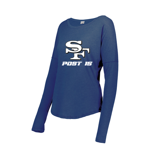 [FTLCUBRY-FAXS-LOGO3] Decker Women's Tri-Blend T-Shirt - Long Sleeve (Female Adult XS, Royal, Logo 3)